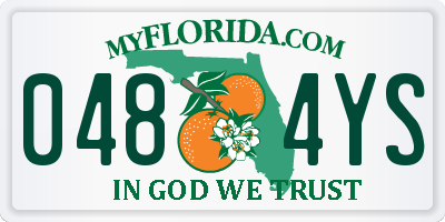 FL license plate 0484YS