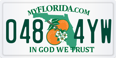 FL license plate 0484YW