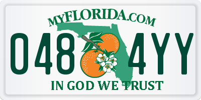 FL license plate 0484YY