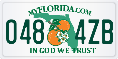 FL license plate 0484ZB