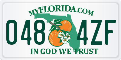 FL license plate 0484ZF