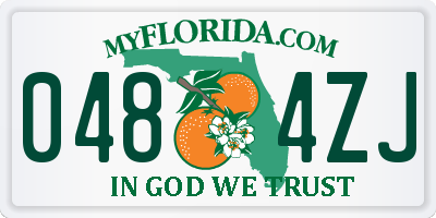 FL license plate 0484ZJ