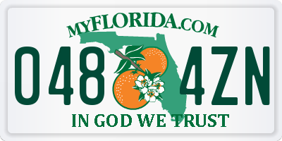 FL license plate 0484ZN