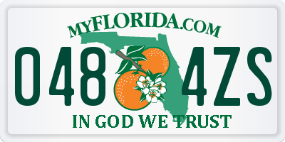 FL license plate 0484ZS