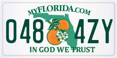 FL license plate 0484ZY
