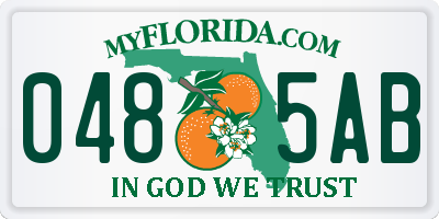 FL license plate 0485AB