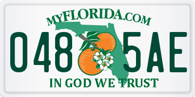 FL license plate 0485AE