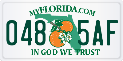 FL license plate 0485AF