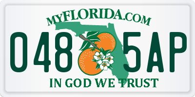 FL license plate 0485AP