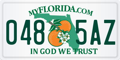 FL license plate 0485AZ