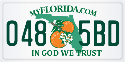 FL license plate 0485BD