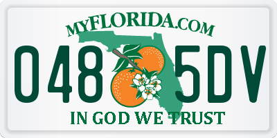 FL license plate 0485DV