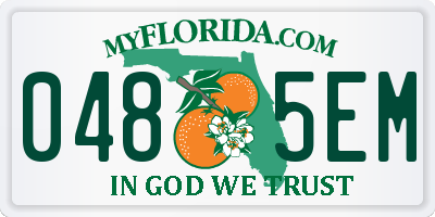 FL license plate 0485EM