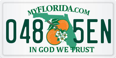 FL license plate 0485EN