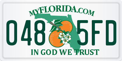 FL license plate 0485FD