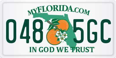 FL license plate 0485GC
