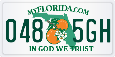 FL license plate 0485GH