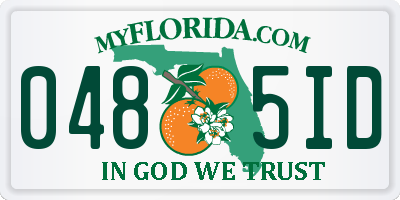 FL license plate 0485ID
