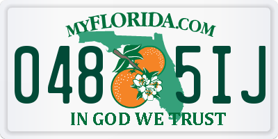 FL license plate 0485IJ