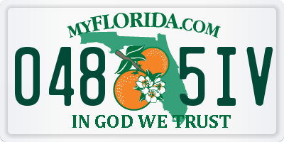 FL license plate 0485IV