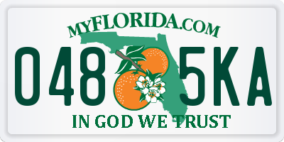 FL license plate 0485KA