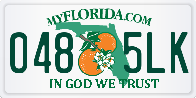 FL license plate 0485LK