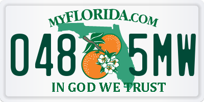FL license plate 0485MW