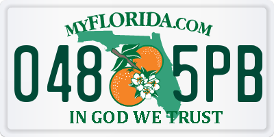 FL license plate 0485PB