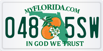 FL license plate 0485SW