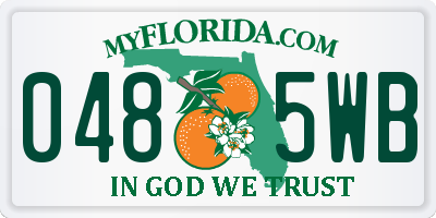 FL license plate 0485WB