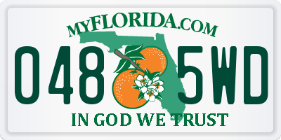 FL license plate 0485WD