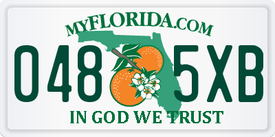 FL license plate 0485XB