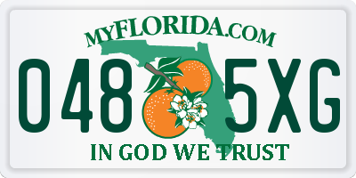 FL license plate 0485XG