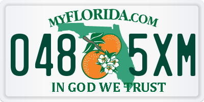 FL license plate 0485XM