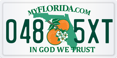 FL license plate 0485XT