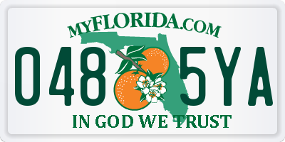 FL license plate 0485YA
