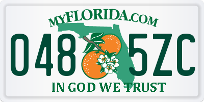 FL license plate 0485ZC
