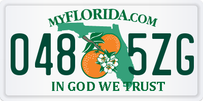 FL license plate 0485ZG