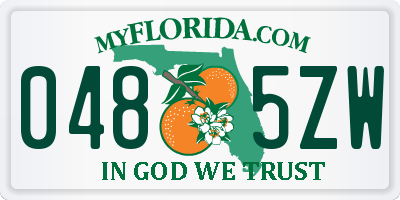 FL license plate 0485ZW