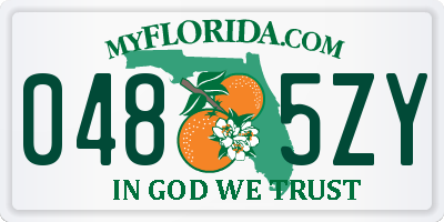 FL license plate 0485ZY