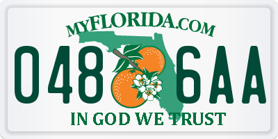 FL license plate 0486AA