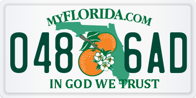 FL license plate 0486AD