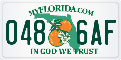 FL license plate 0486AF