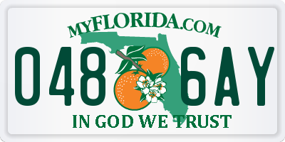 FL license plate 0486AY