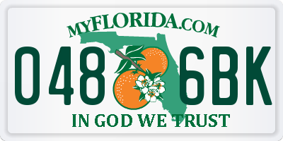 FL license plate 0486BK