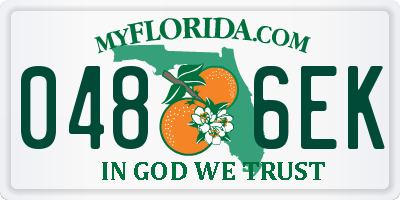 FL license plate 0486EK
