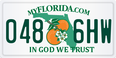 FL license plate 0486HW