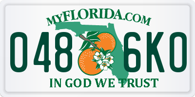 FL license plate 0486KO