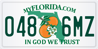 FL license plate 0486MZ