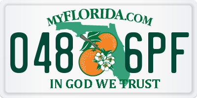 FL license plate 0486PF